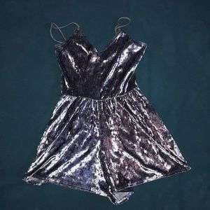 Velvet Blue Romper